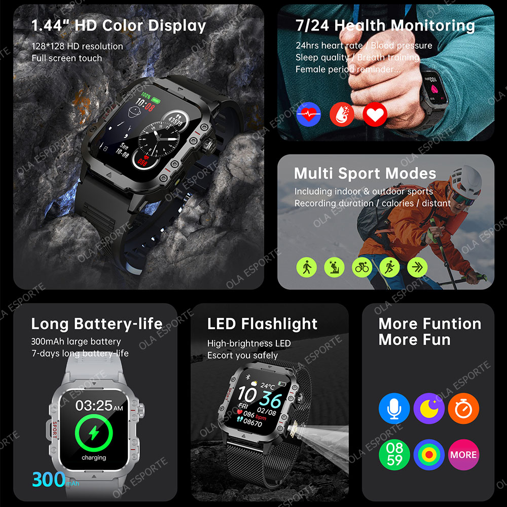 2026 New Rugged Military GPS S - Smartwatch X12 ulasan dan harga