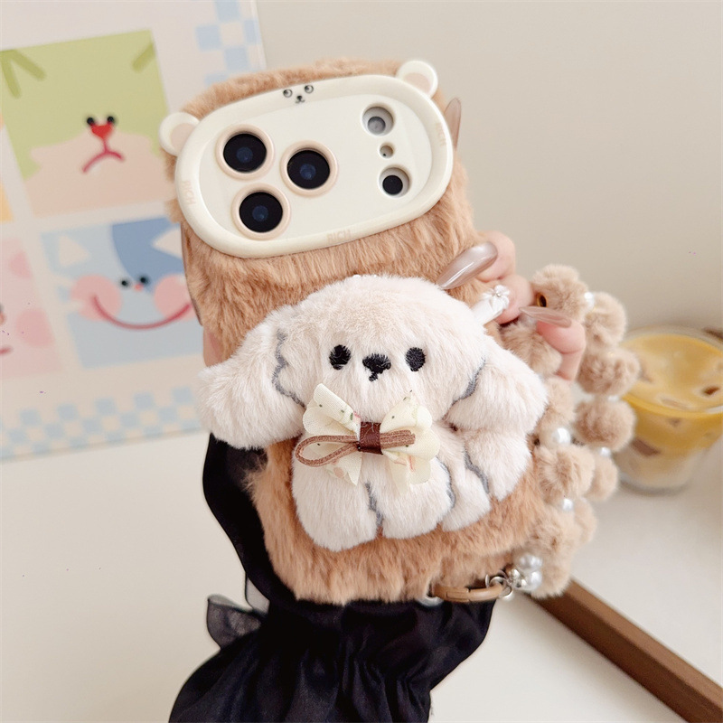 3D Cartoon Bowknot Puppy Warm  - Apple Iphone 15 Pro Max ulasan dan harga