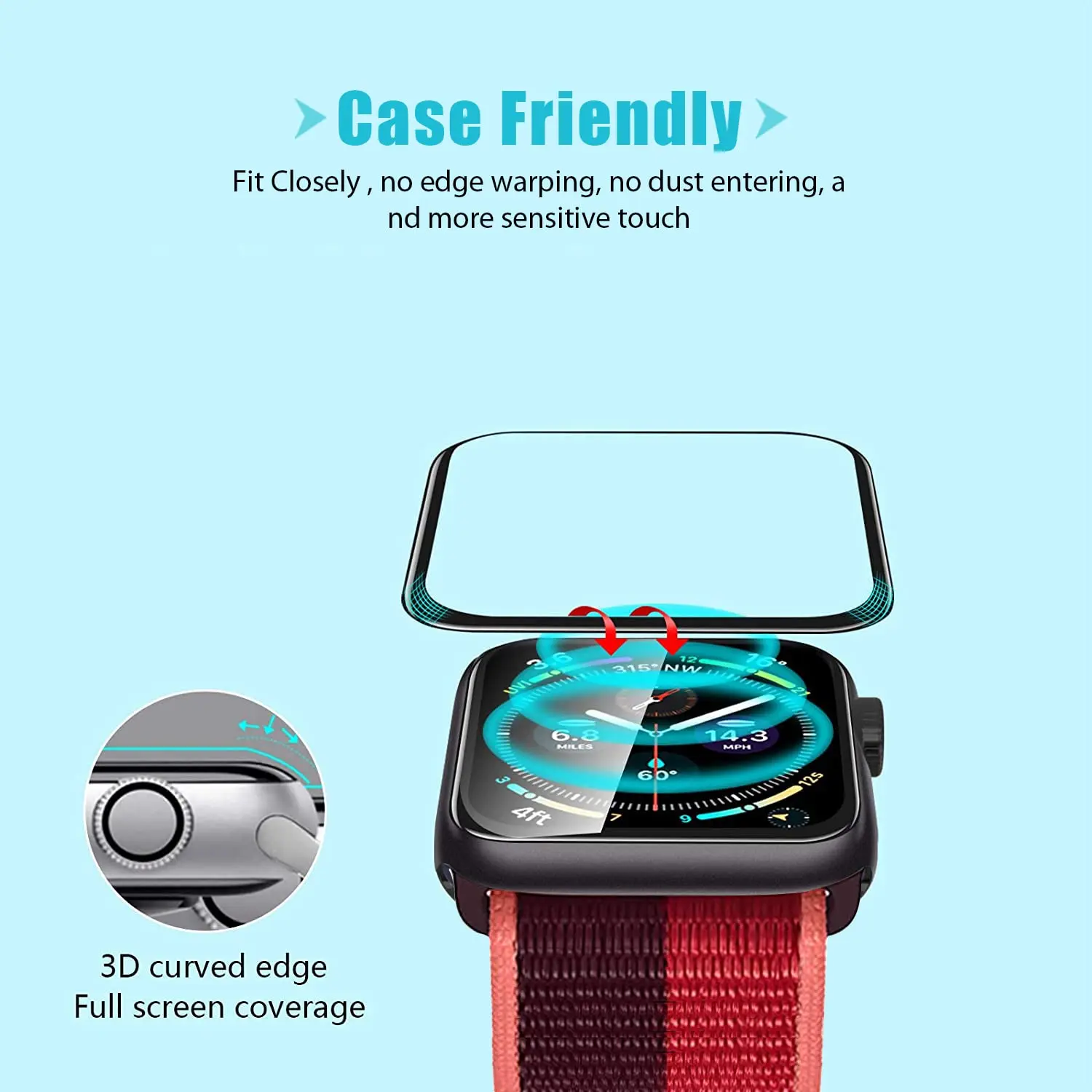 Screen Protector 3D Tempered F - Apple Smartwatch Accessories ulasan dan harga