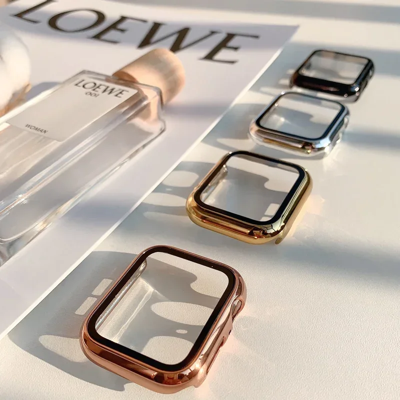 Glass+case For Apple Watch ban - Smartwatch Watch Accessories For Women ulasan dan harga